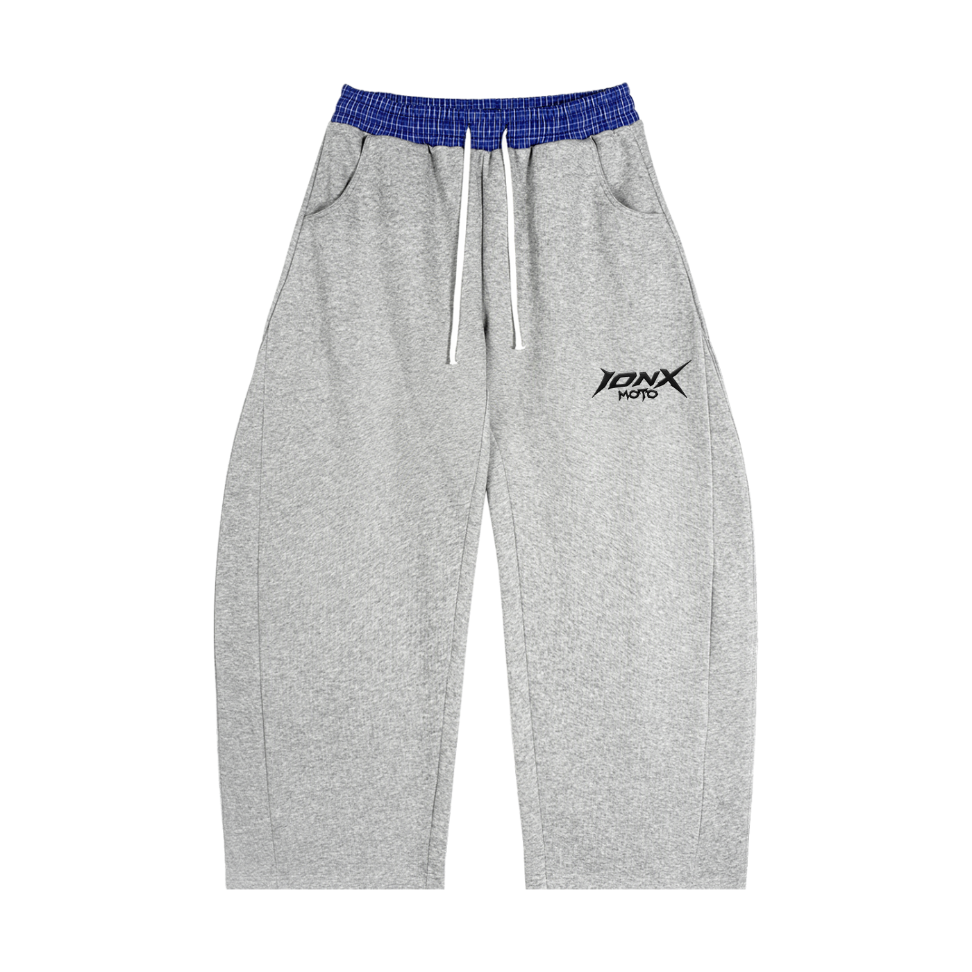 extra baggy Plaid Waistband Barrel Sweatpants